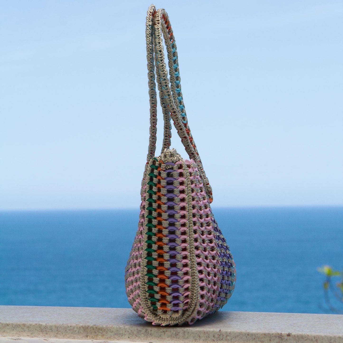 Rainbow Crocheted Shoulder Bag