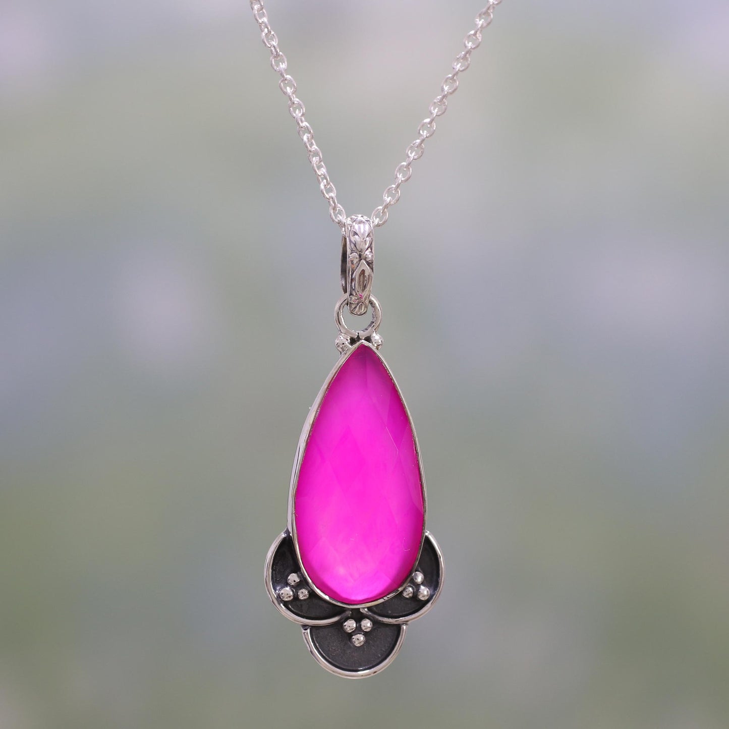 Royal Radiance Chalcedony Silver Necklace