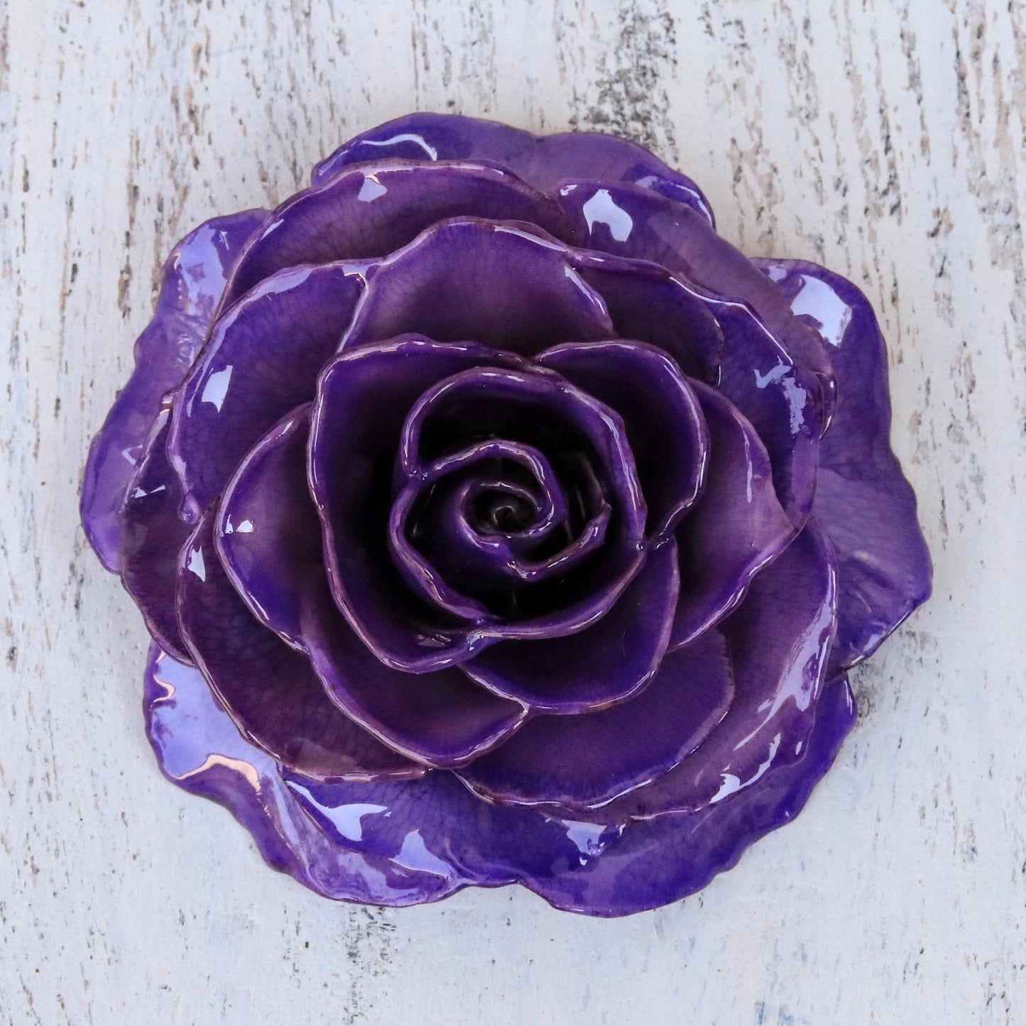 Rosy Mood in Purple Gold Plated Flower Brooch