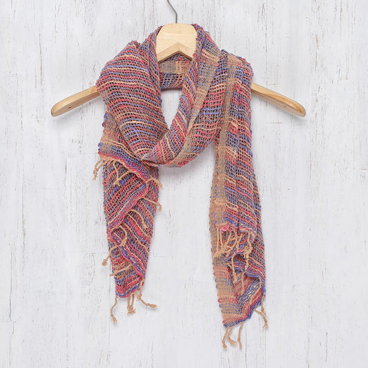 Charming Candy Handwoven Cotton Scarf with Candy Colors from Thailand