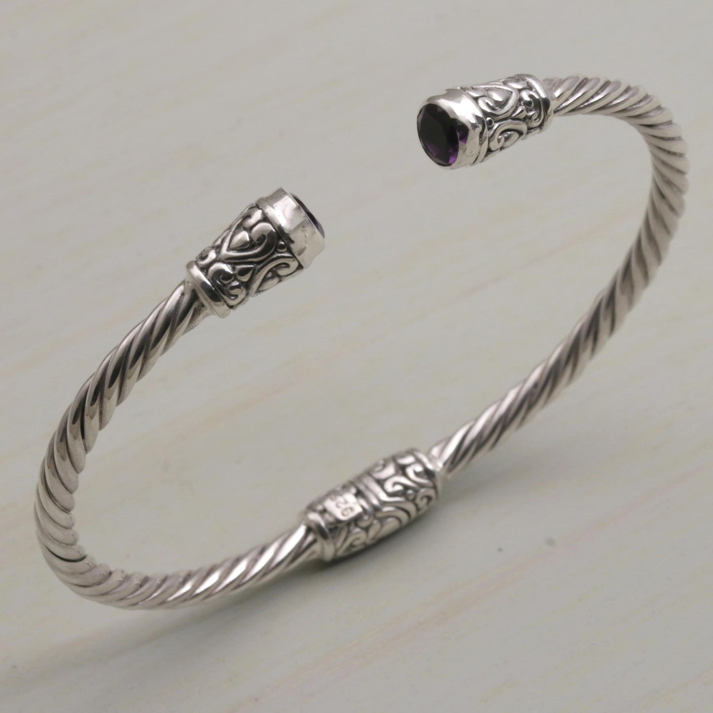 Spiral Temple Hinged Cuff Bracelet