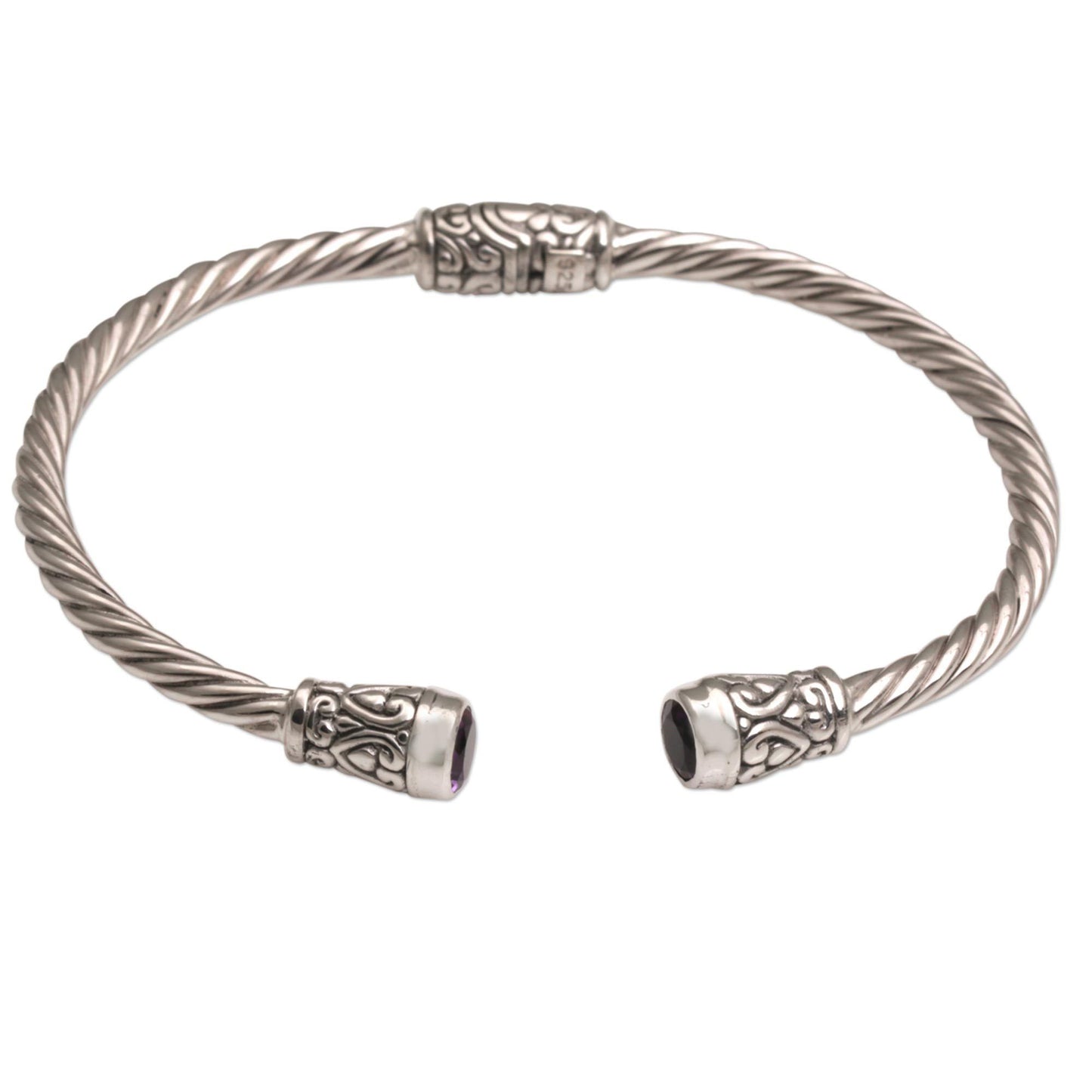 Spiral Temple Hinged Cuff Bracelet