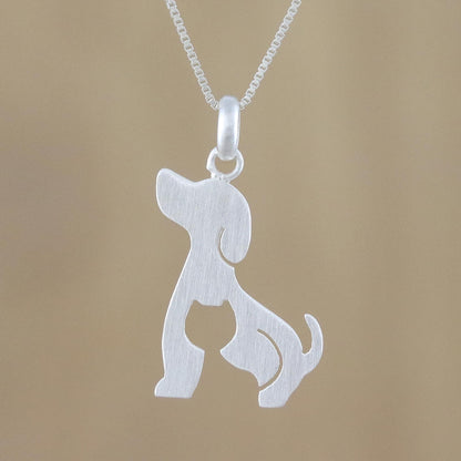 Steadfast Companions Dog and Cat Sterling Silver Pendant Necklace from Thailand