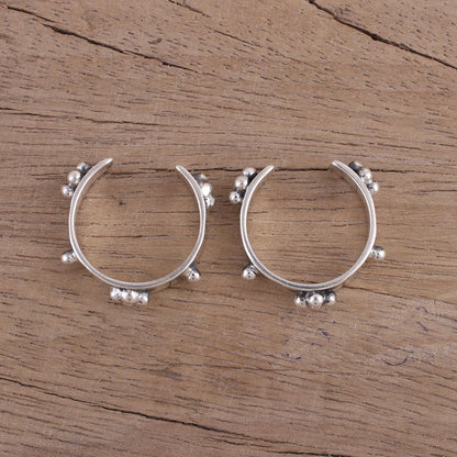 Spot On Pair of Sterling Silver Toe Rings with Rawa Granules