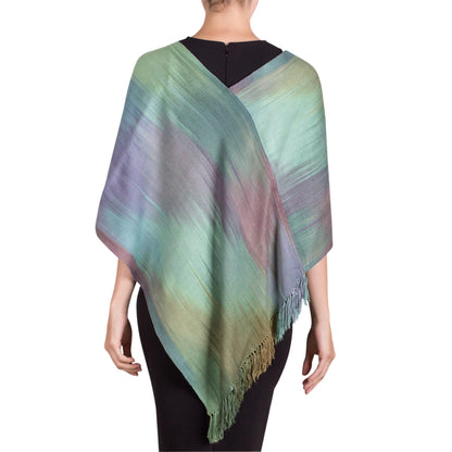 Nature's Charm Asymmetric Hand Woven Rayon Poncho from Guatemala