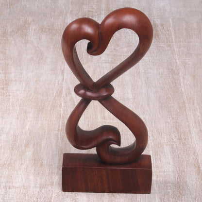 Heartfelt Abstract Wood Sculpture