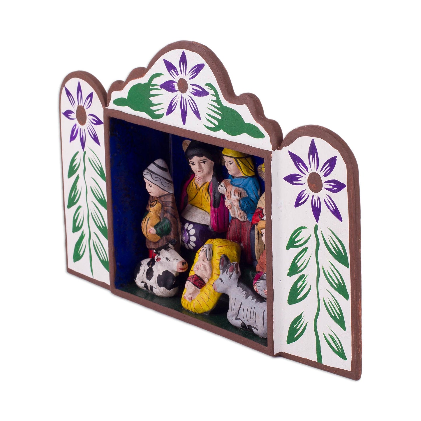 First Christmas in Peru Andean Handcrafted Retablo Diorama Folk Art Nativity Scene
