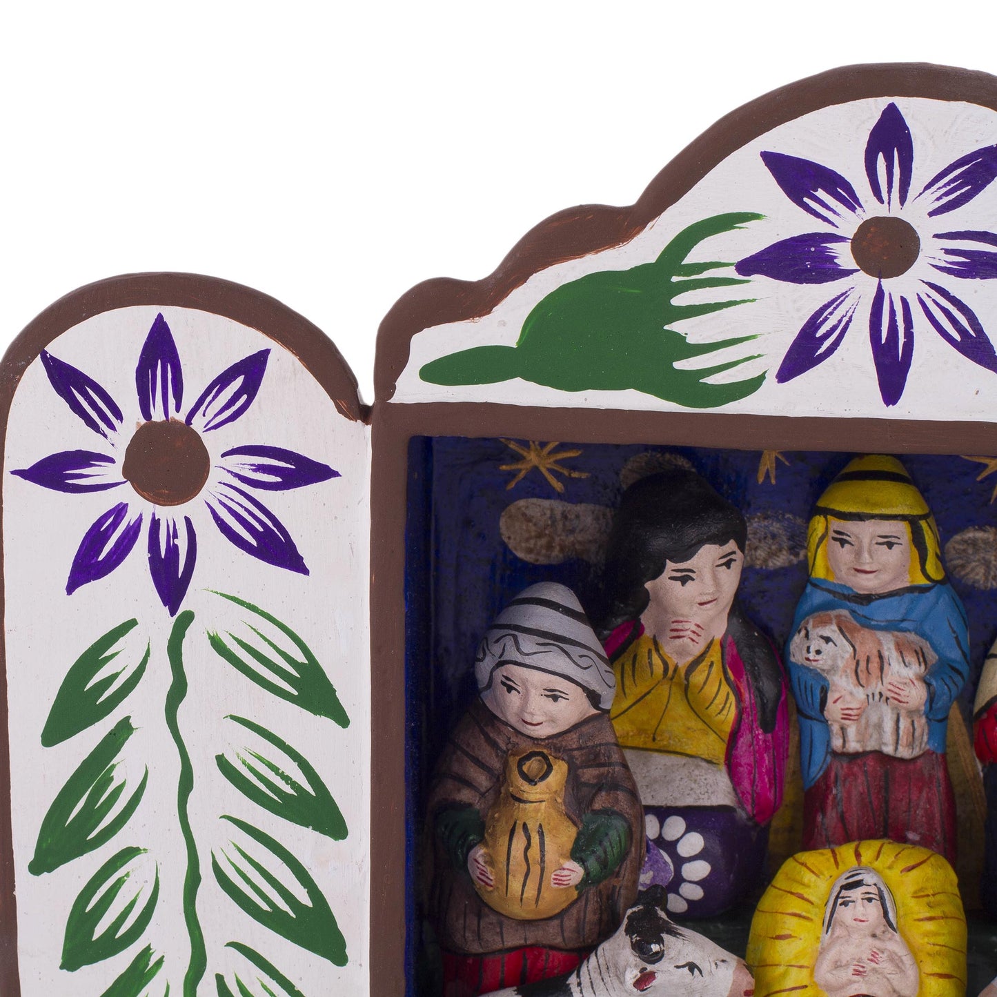 First Christmas in Peru Andean Handcrafted Retablo Diorama Folk Art Nativity Scene