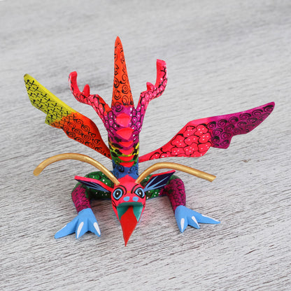 Acrobatic Dragon Colorful Hand Carved and Painted Dragon Alebrije Figurine