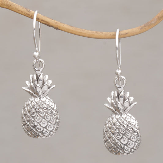 Luscious Pineapple Silver Earrings