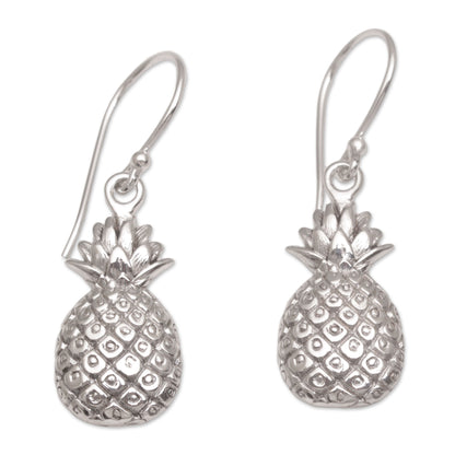 Luscious Pineapple Silver Earrings