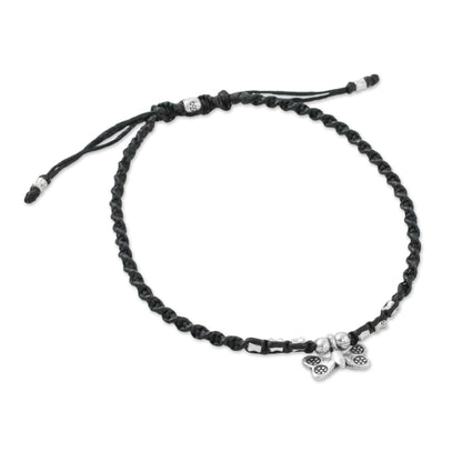 Cute Butterfly Karen Silver Butterfly Charm Anklet from Thailand