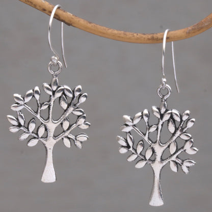 Lemon Trees Silver Dangle Earrings