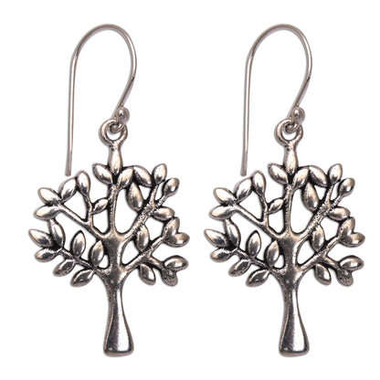Lemon Trees Silver Dangle Earrings