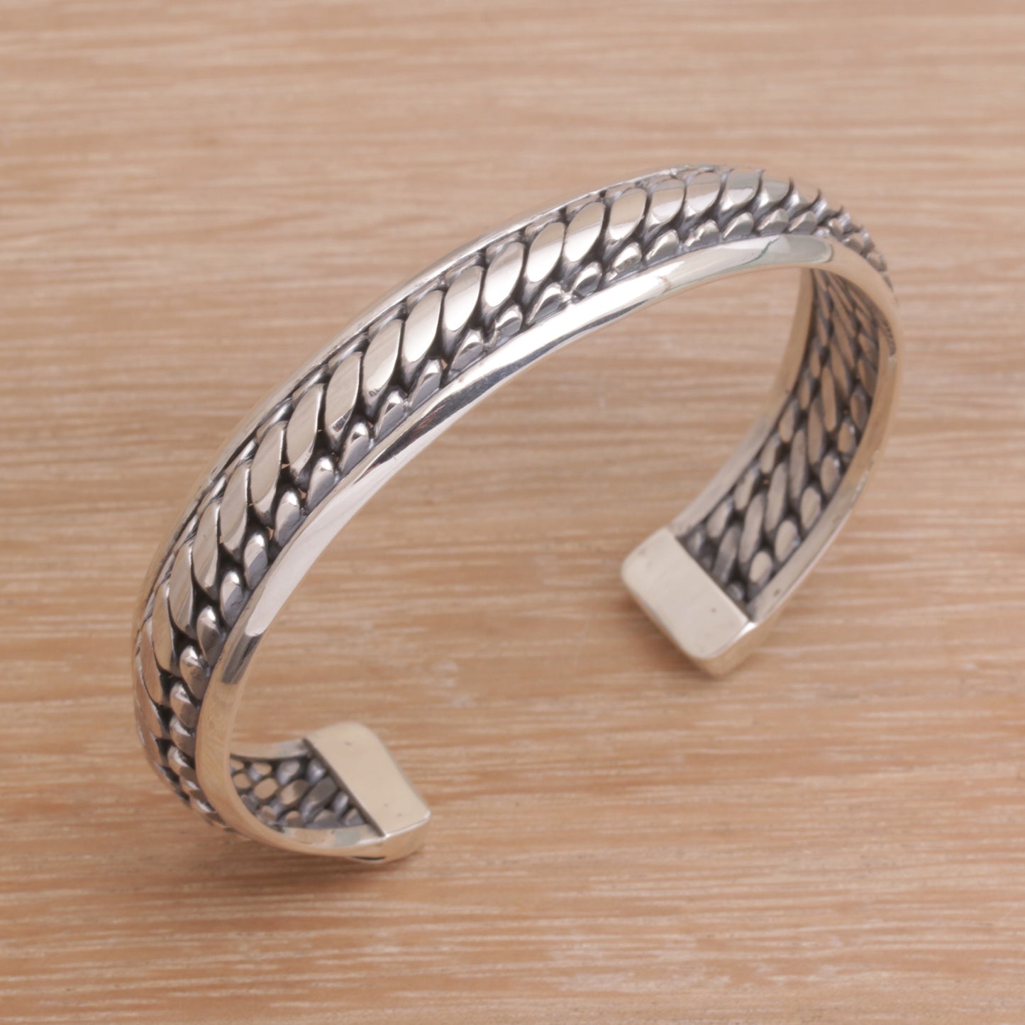 Eternity Bond Sterling Silver Cuff Bracelet Handcrafted in Bali