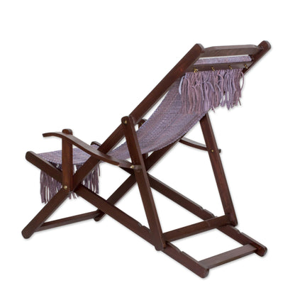 Oceanside Adjustable Frame Purple Recycled Cotton Blend Hammock Chair