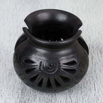 Fan Flower Oaxaca Barro Negro Ceramic Napkin Holder