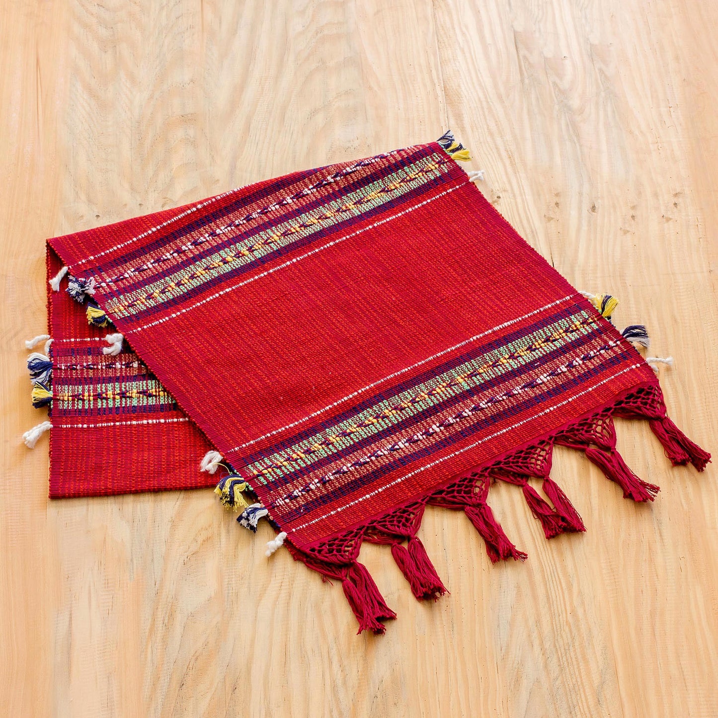 Highland Paths Red Cotton Table Runner
