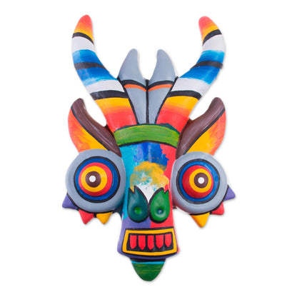 NOVICA - Rainbow Dragon Hand Painted Ceramic Wall Mask