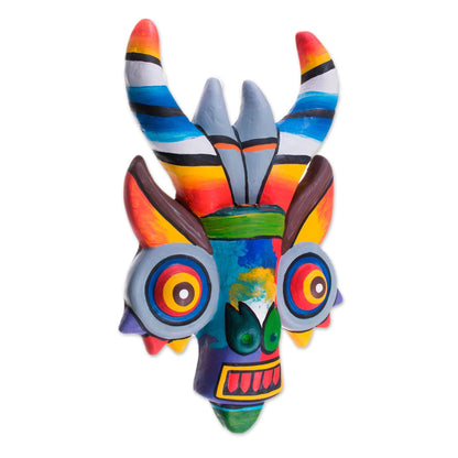 NOVICA - Rainbow Dragon Hand Painted Ceramic Wall Mask