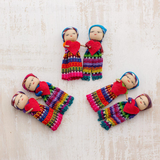Joined in Love Worry Dolls with Hearts