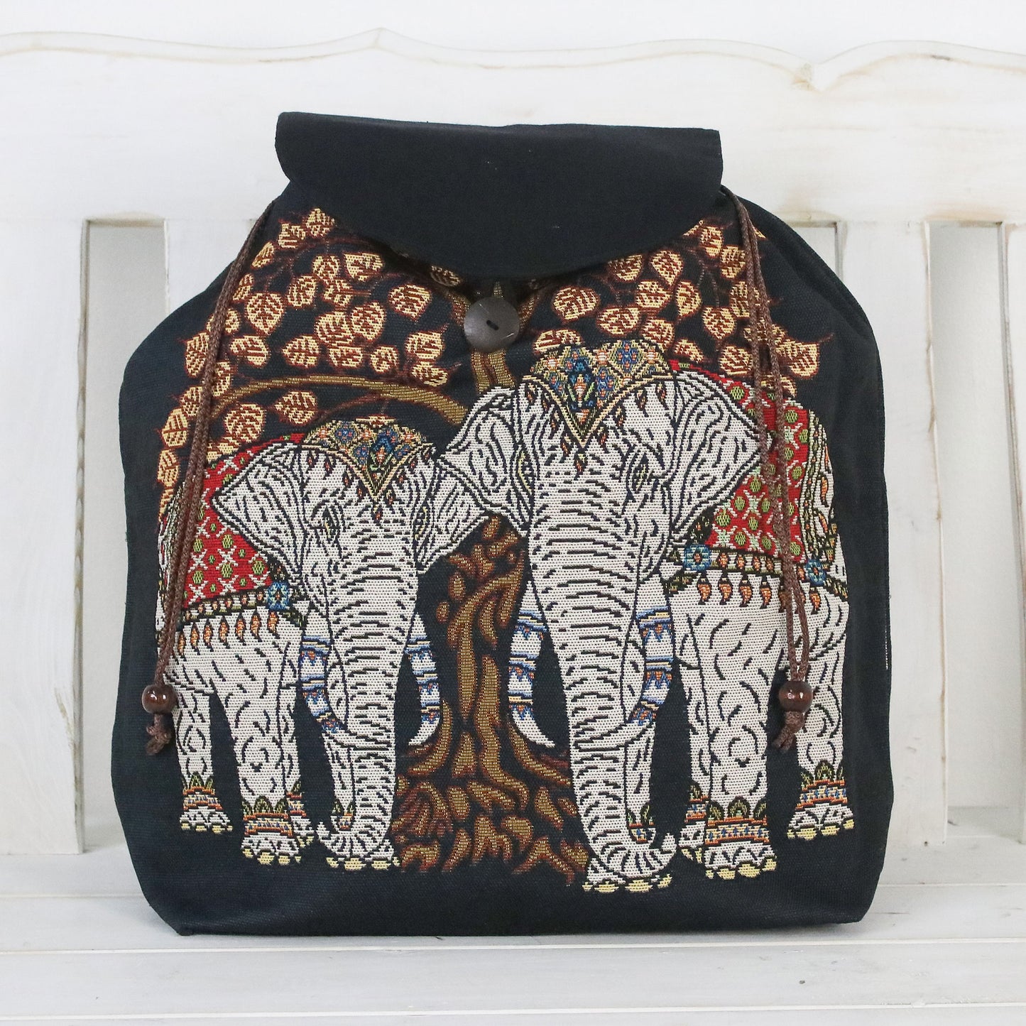 Elephant Tree Cotton Backpack