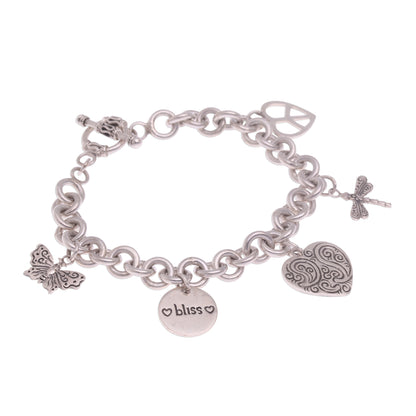 Love and Bliss Sterling Silver Charm Bracelet