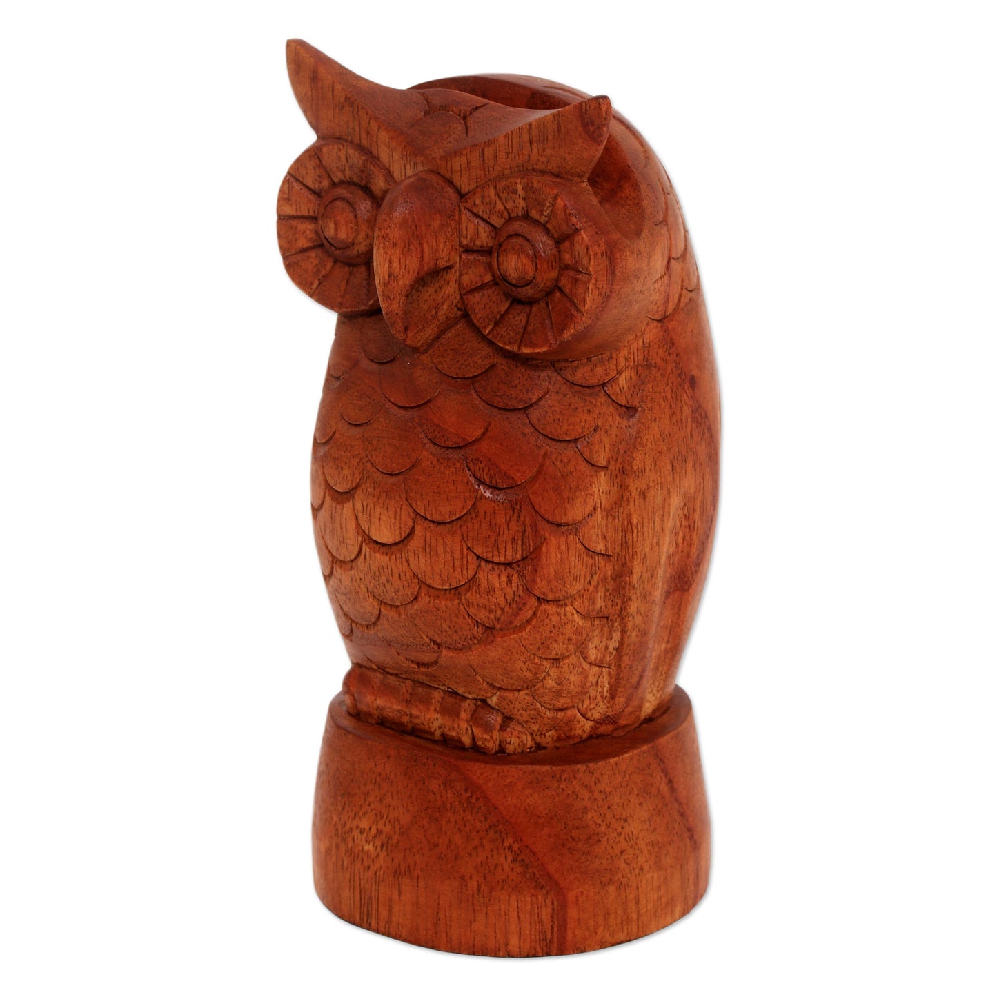 Wise Owl Owl-Shaped Jempinis Wood Eyeglasses Holder from Bali
