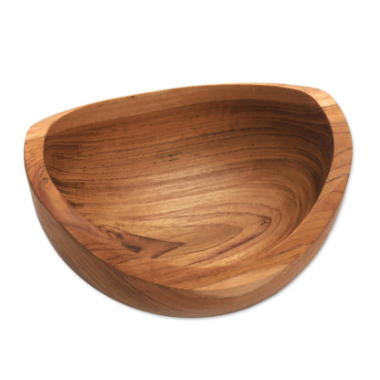 Brown Shell Food Safe Teak Wood Serving Bowl