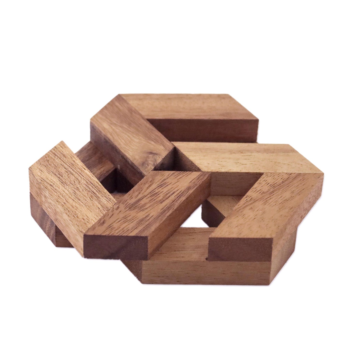 Elegant Hexagon Hexagonal Raintree Wood Puzzle from Thailand