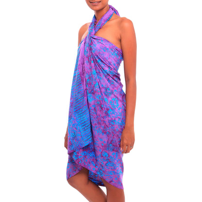 Mystifying Forest Blue & Purple Batik Sarong