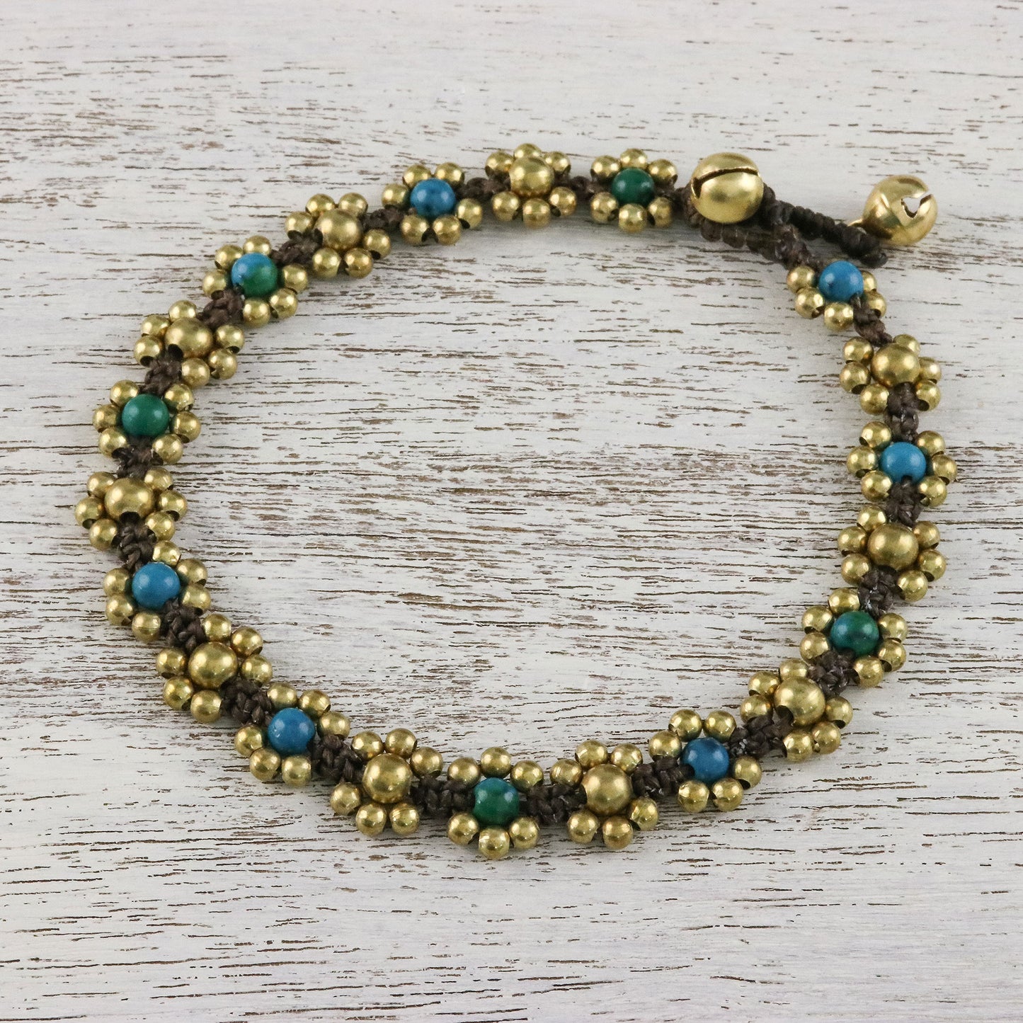 Musical Dream Serpentine Adjustable Beaded Anklet from Thailand