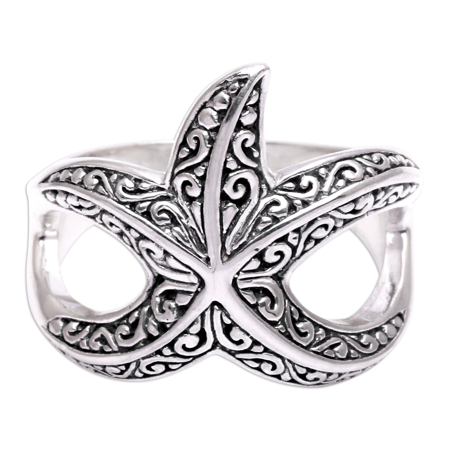 Bali Starfish Sterling Silver Ring