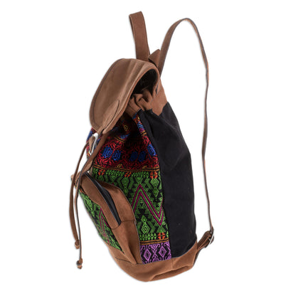 Multicolored Brilliance Vibrant Handwoven Cotton Backpack from Guatemala