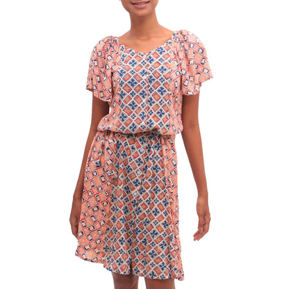 Kelud Crisscross Multicolor Rayon A-Line Dress