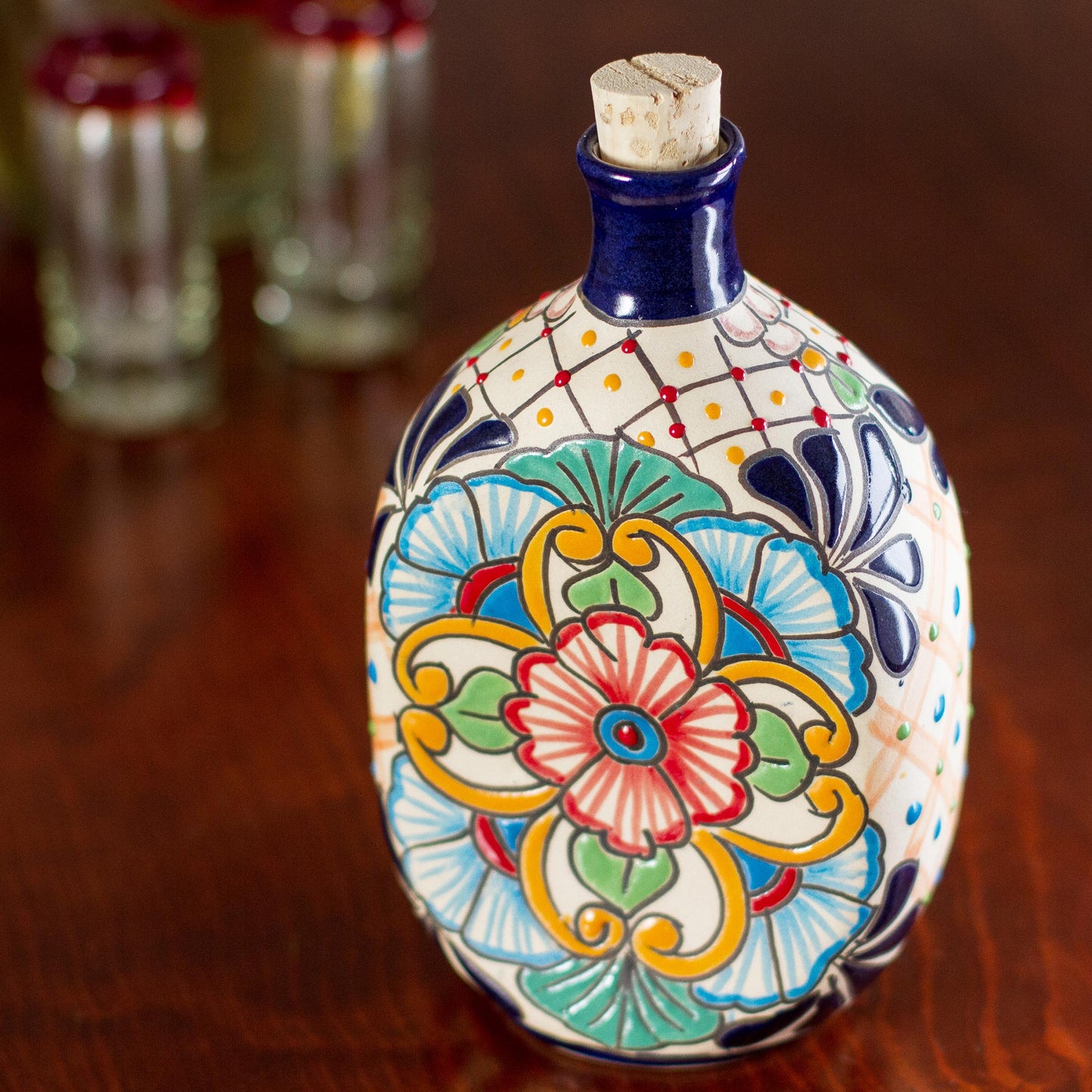 Floral Festivities Ceramic Tequila Decanter
