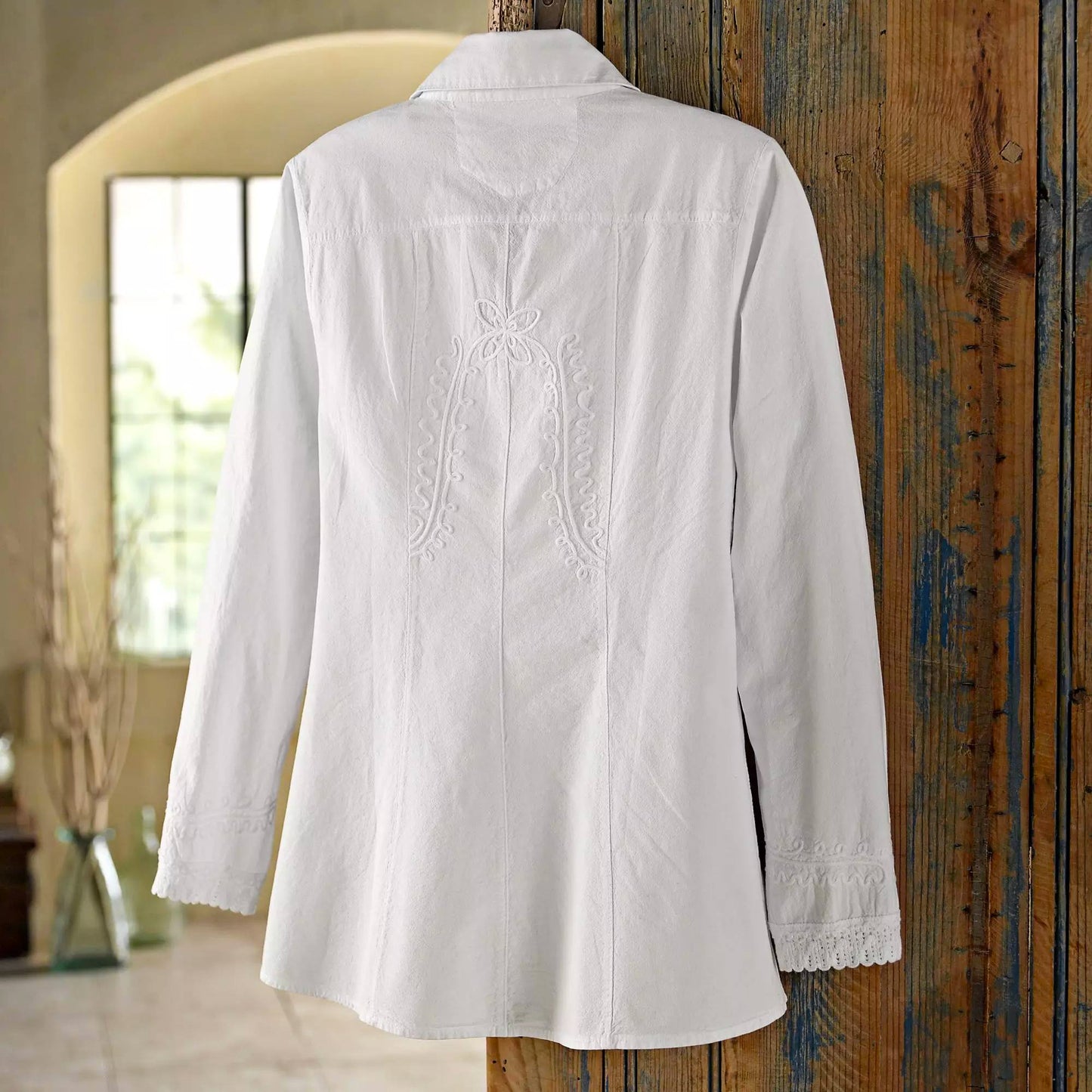 Lily of the Incas Lily of the Incas Button-front White Blouse