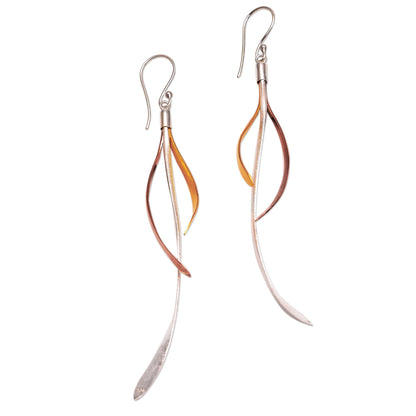 Jimbaran Tendrils Gold and Rose Gold Accent Sterling Silver Earrings from Bali