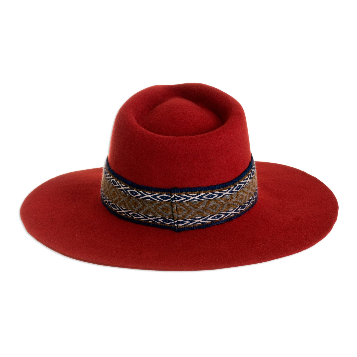 Munay in Crimson Peruvian Alpaca and Wool Blend Felt Hat in Crimson