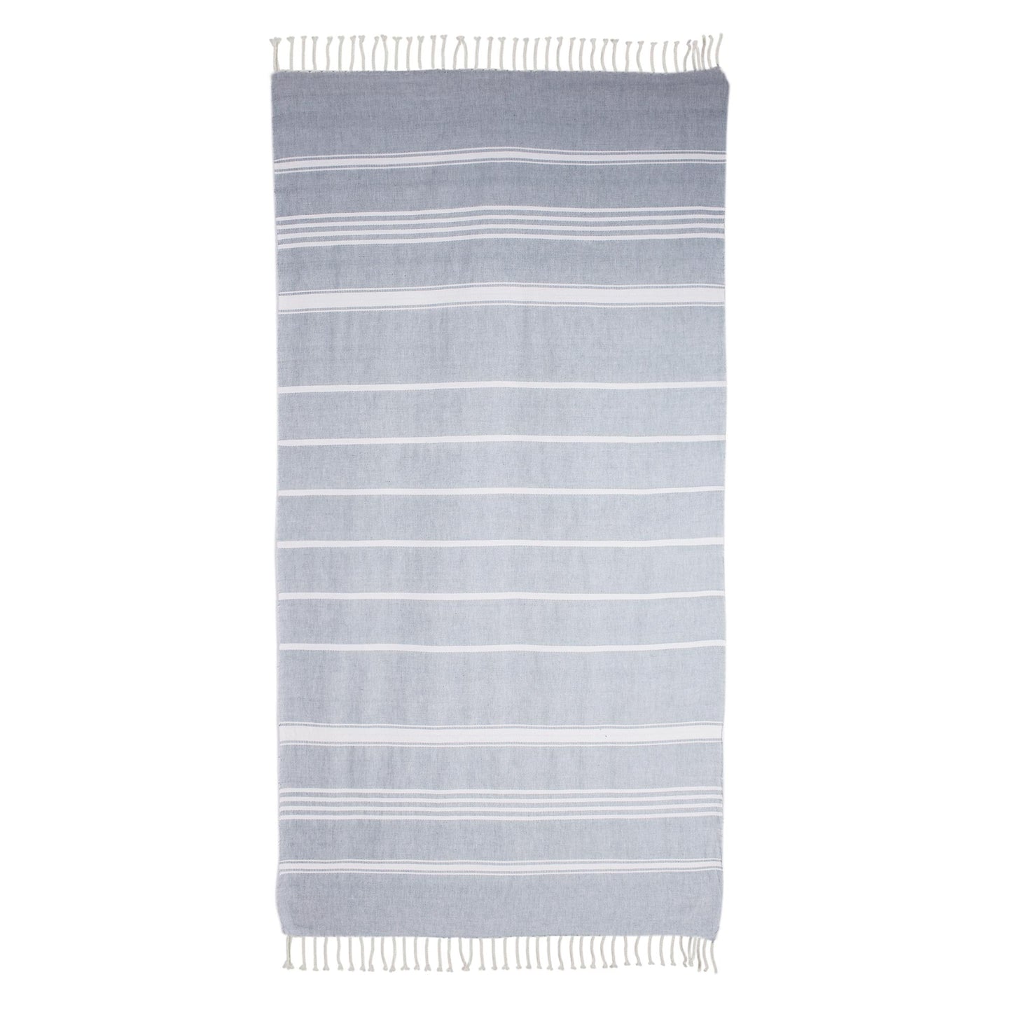 Fresh Relaxation in Celadon Striped Cotton Beach Towel in Celadon from Guatemala