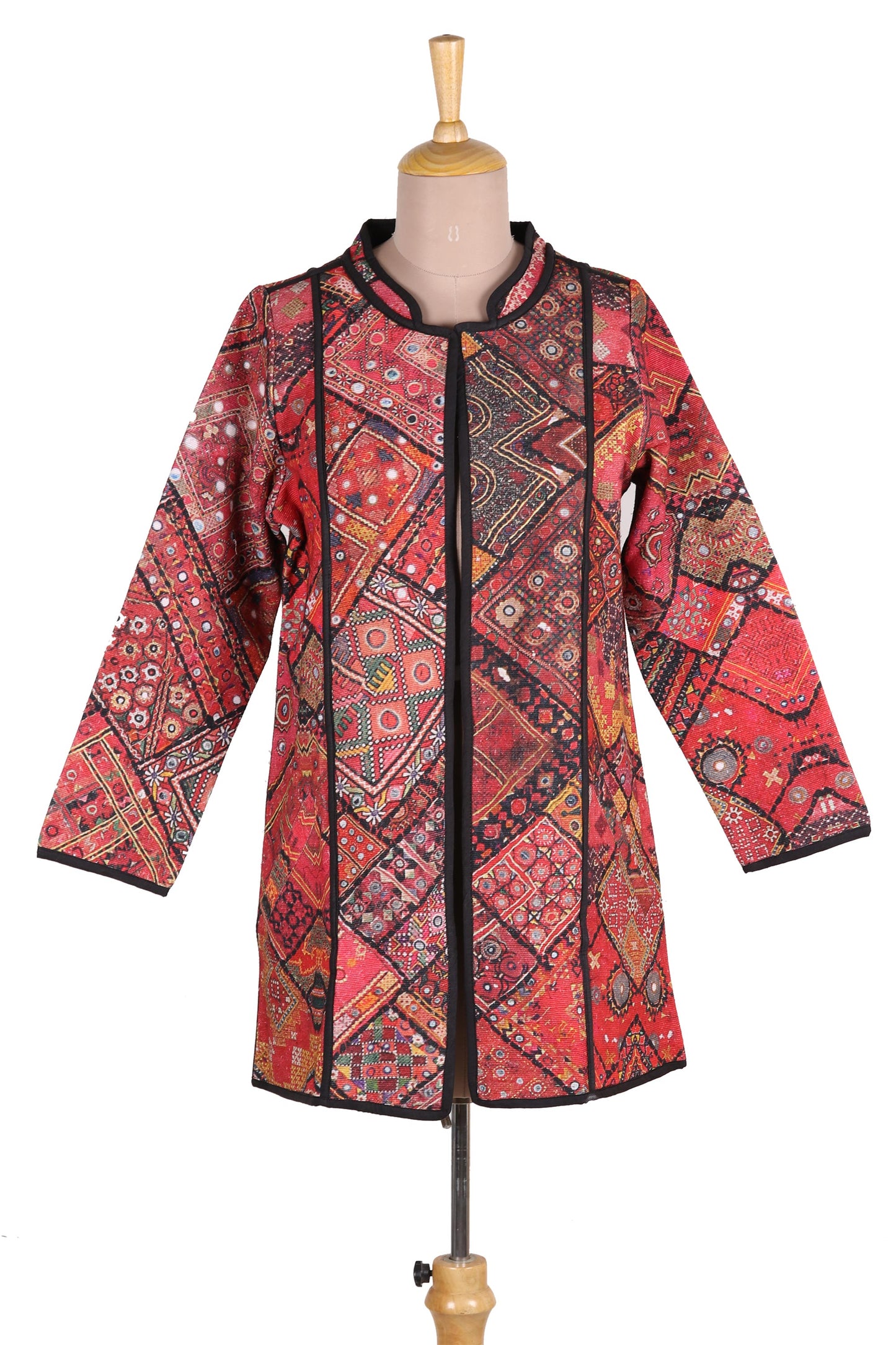 Blissful Variety Printed Cotton Jacket with Various Motifs from India