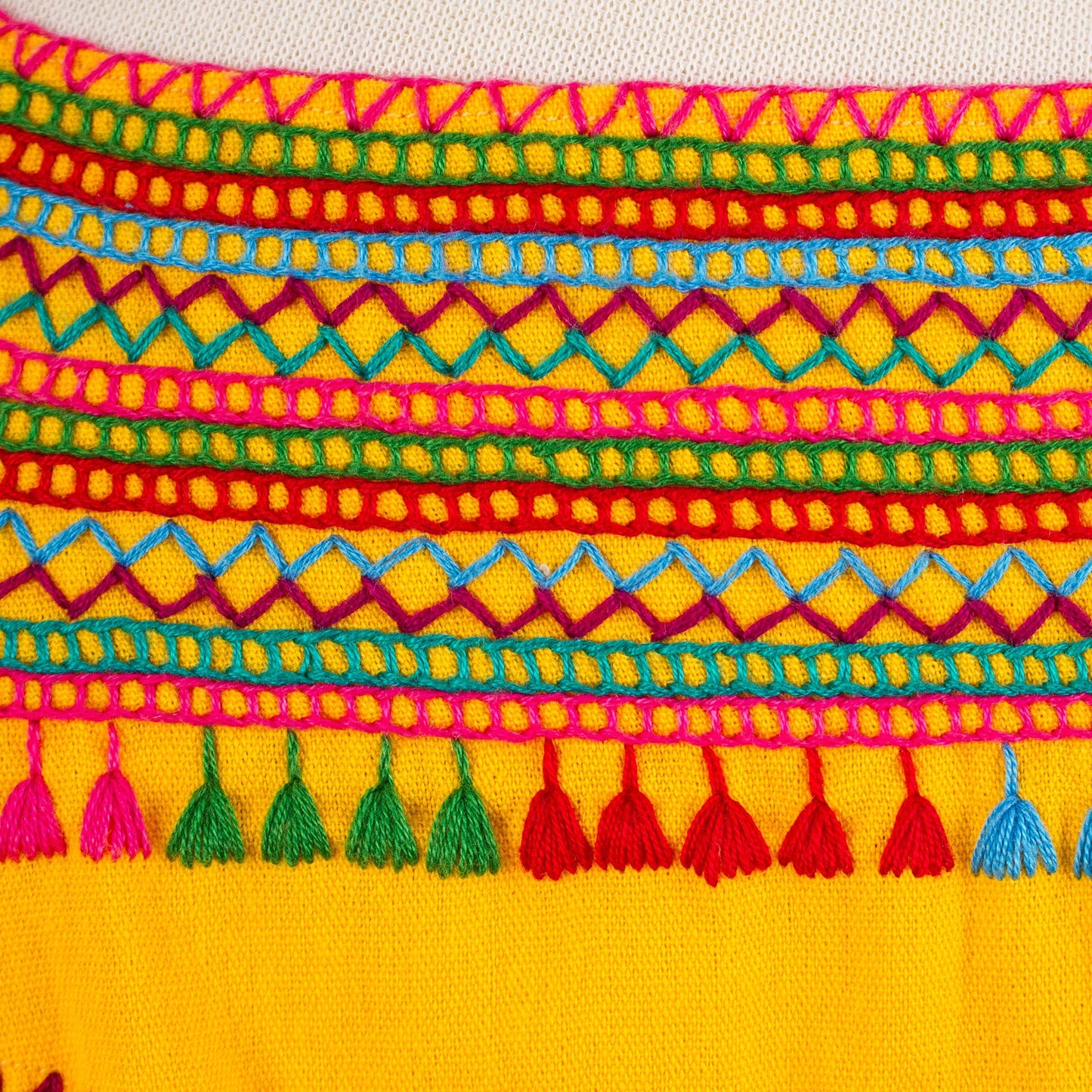 Marigold Summer Handwoven Saffron Cotton Sleeveless Blouse from Mexico
