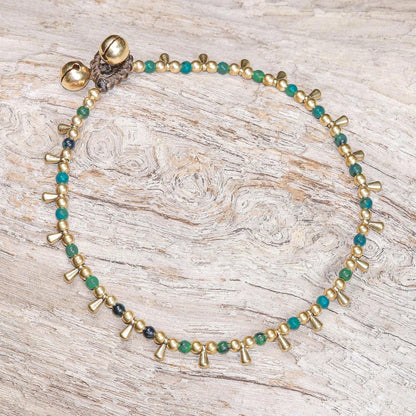 Bohemian Shower Serpentine Beaded Charm Anklet from Thailand