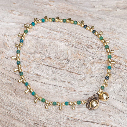Bohemian Shower Serpentine Beaded Charm Anklet from Thailand