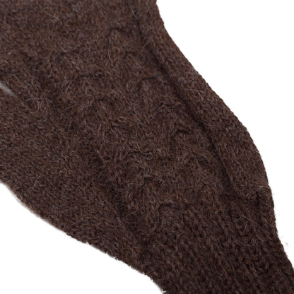 Winter Walk in Mahogany Hand-Knit 100% Alpaca Gloves in Mahogany from Peru