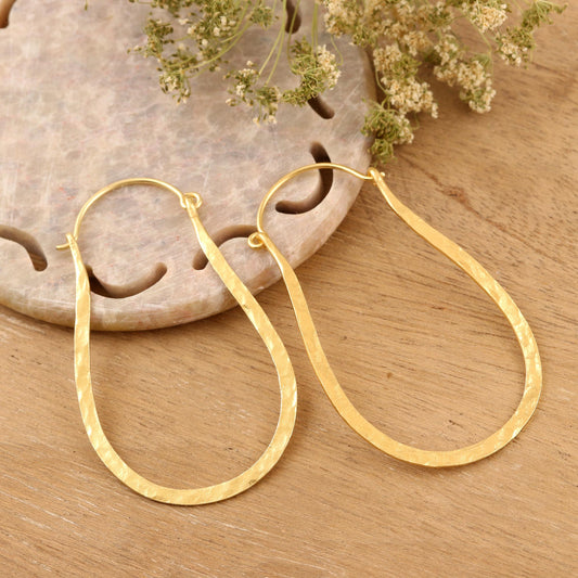 Mystic Loops 22k Gold Plated Sterling Silver Hoop Earrings from India