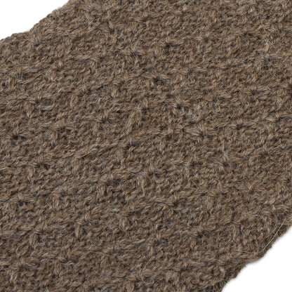 Wavelength in Chestnut Chestnut 100% Baby Alpaca Honeycomb Pattern Knit Headband