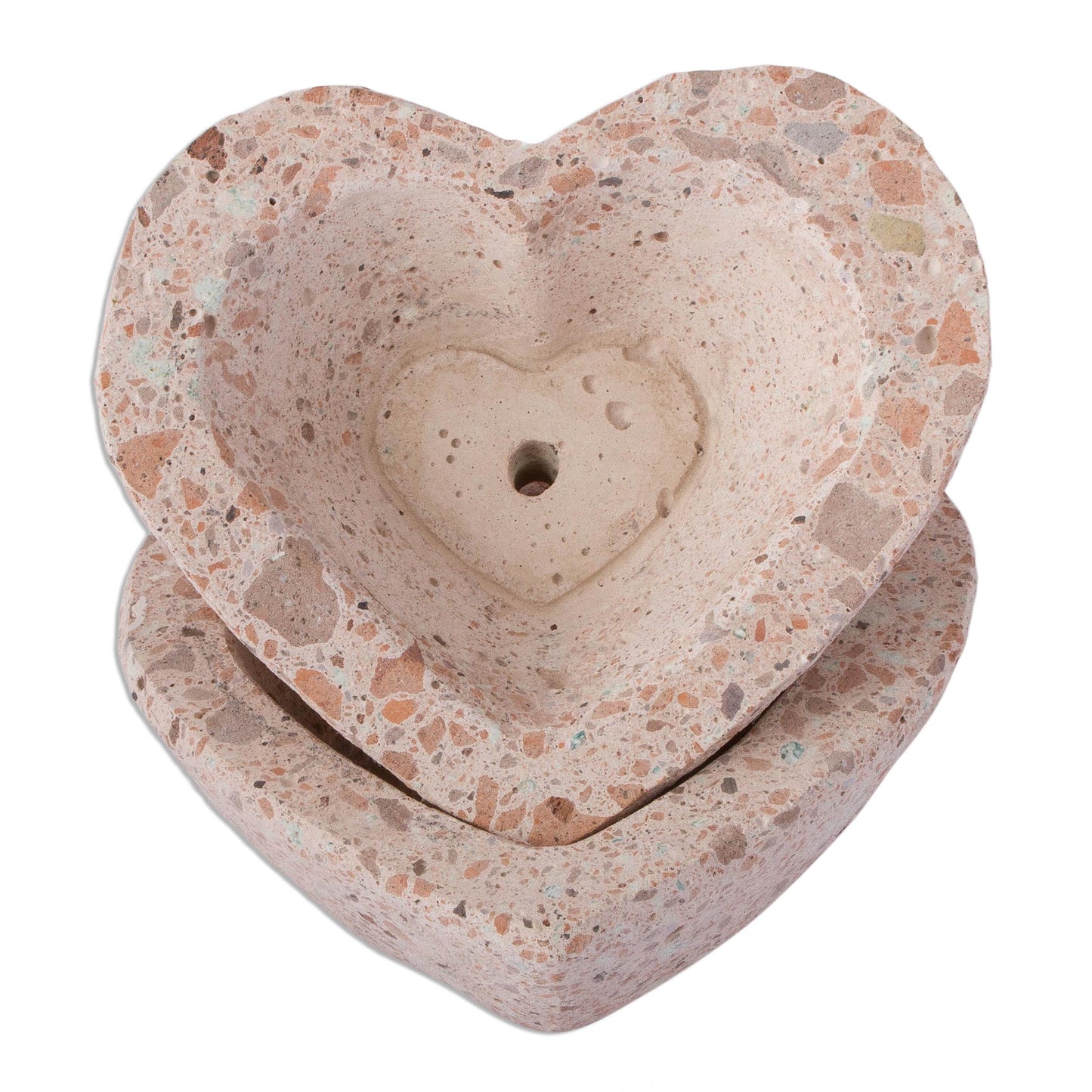 Heartfelt Planters Heart-Shaped Reclaimed Stone Flower Pots (Pair)