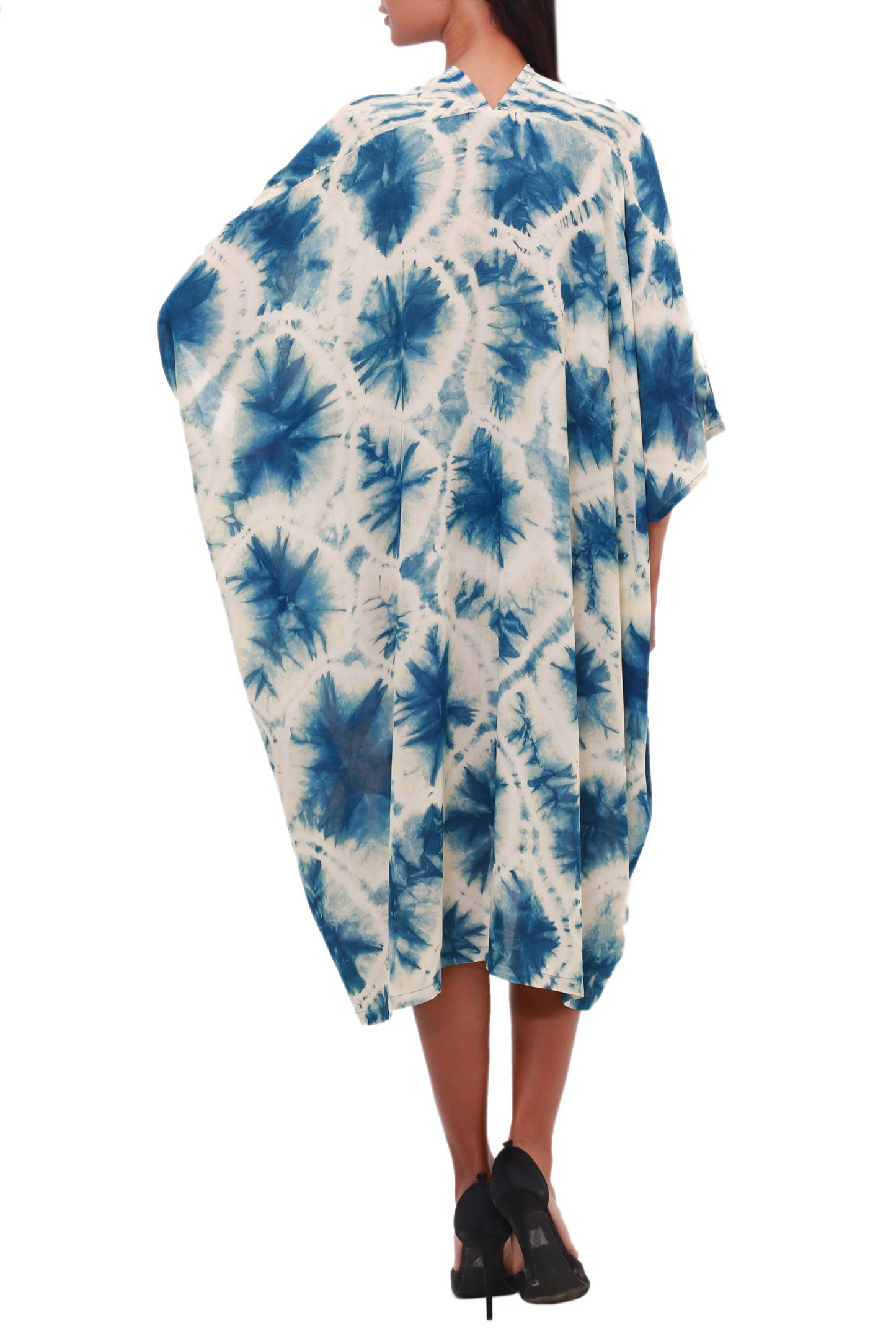 Angin Segara Oceanic Tie-Dyed Rayon Caftan Crafted in Java