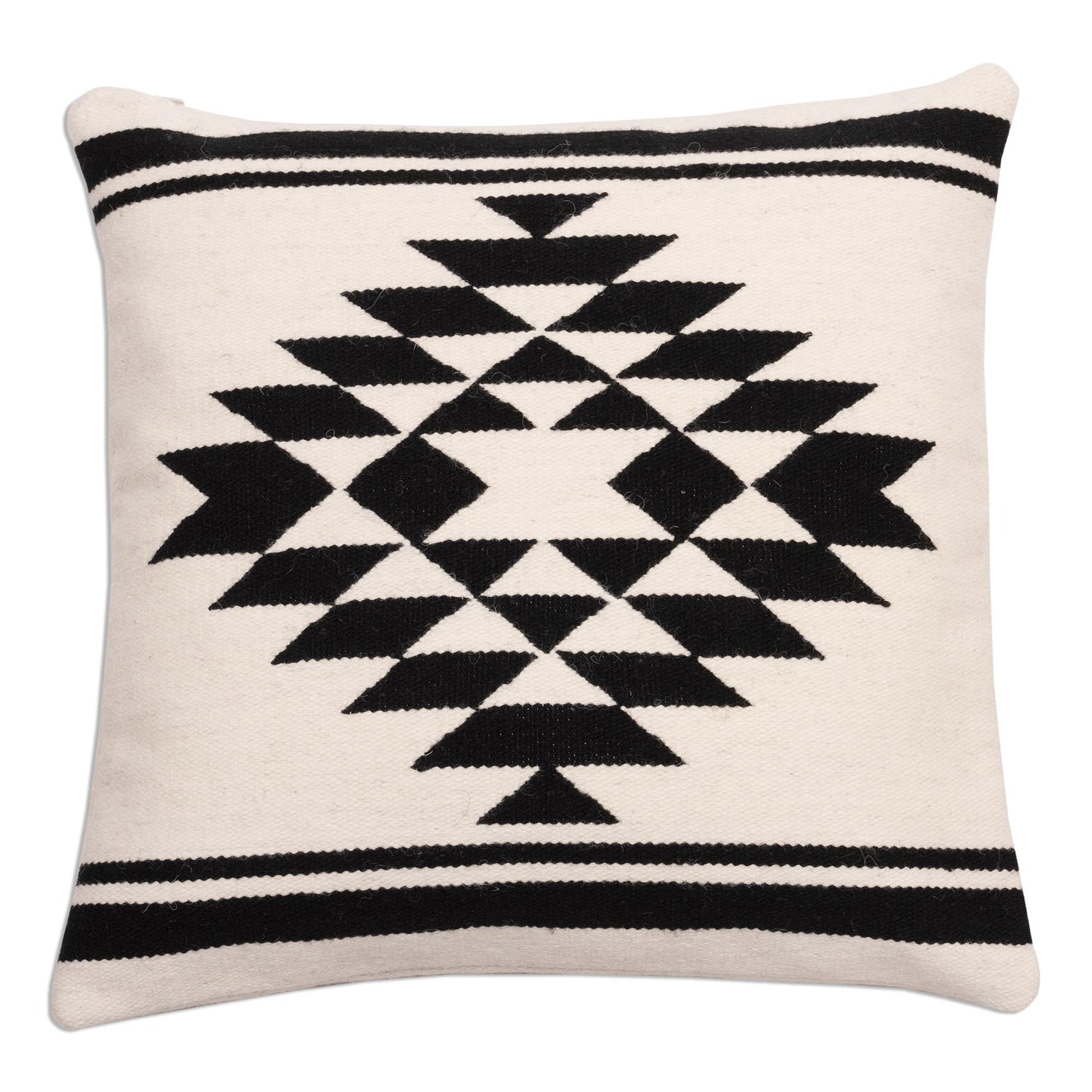 Symmetric Diamond Diamond Pattern Wool Cushion Cover from Peru